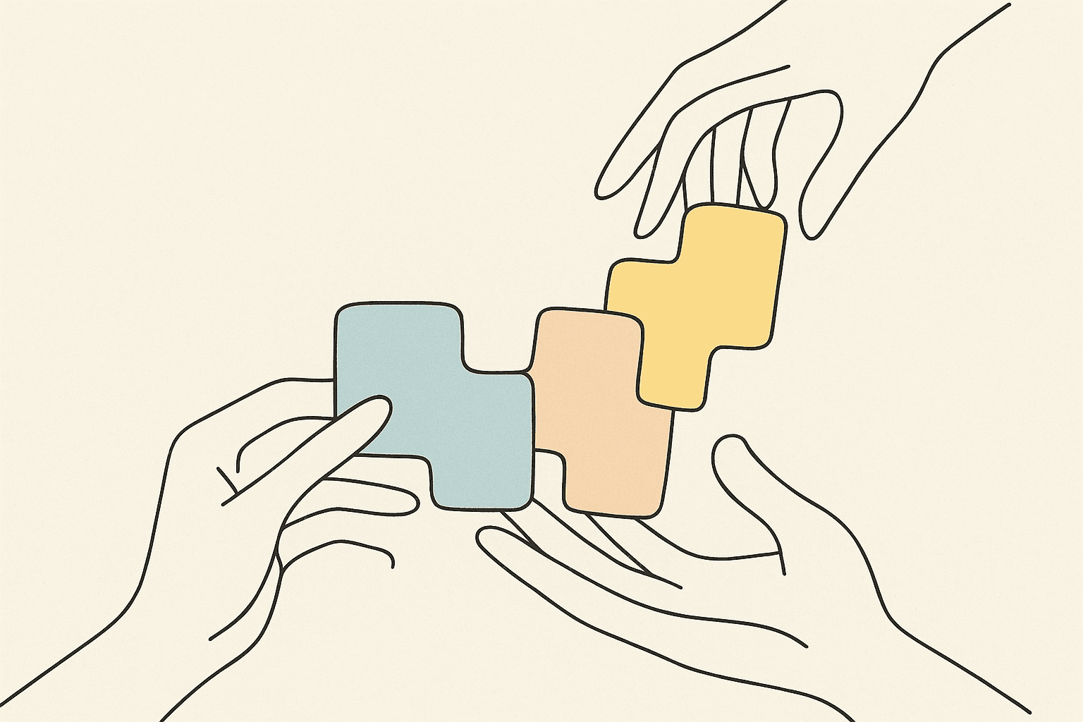 Master ABA CPT Codes 97153-97158: Avoid Costly Audit Findings in 2025 Minimal line illustration of hands holding and arranging abstract pastel shapes, suggesting organization and care.