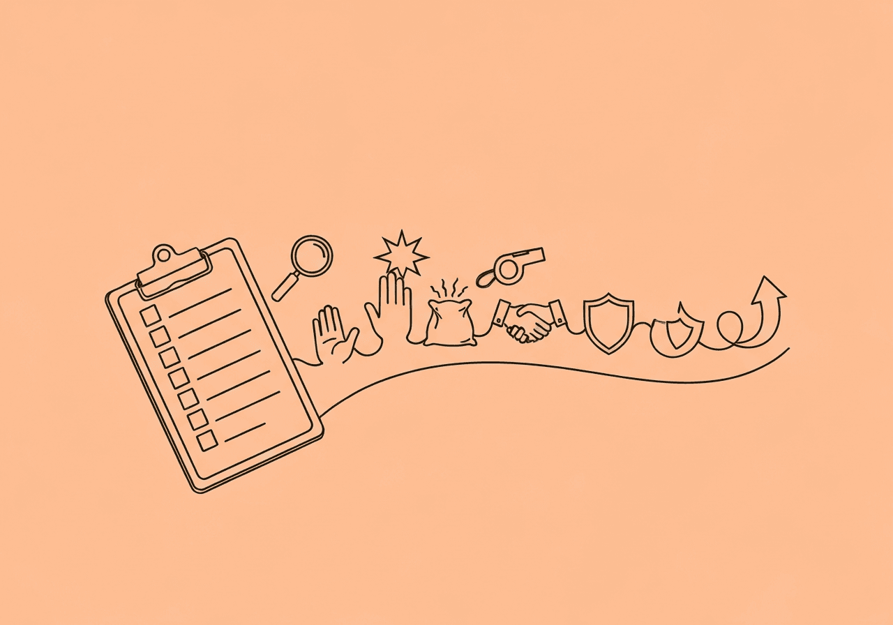 BCBA Extinction Procedure Documentation Checklist Minimalist line art illustration for 'extinction procedure documentation BCBA' featuring a clipboard with continuous line checkboxes morphing into concrete symbols for each documentation step, visually capturing ethical and procedural compliance in ABA practice.