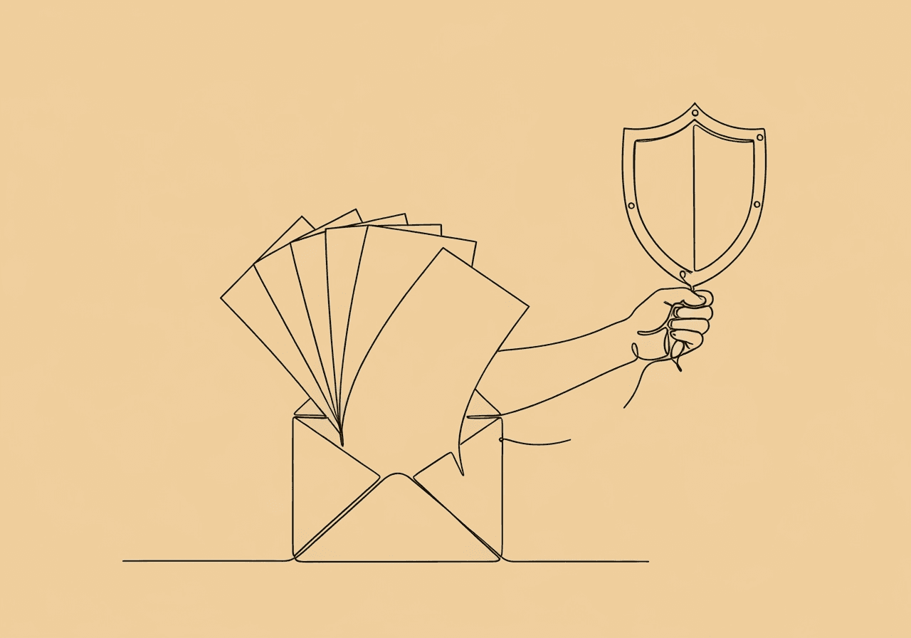 BCBA Insurance Appeal Letter: Step-by-Step Guide Minimalist line art of an outstretched hand emerging from an envelope, transforming into a shield, representing the BCBA insurance appeal letter process and advocacy against denials for ABA services.