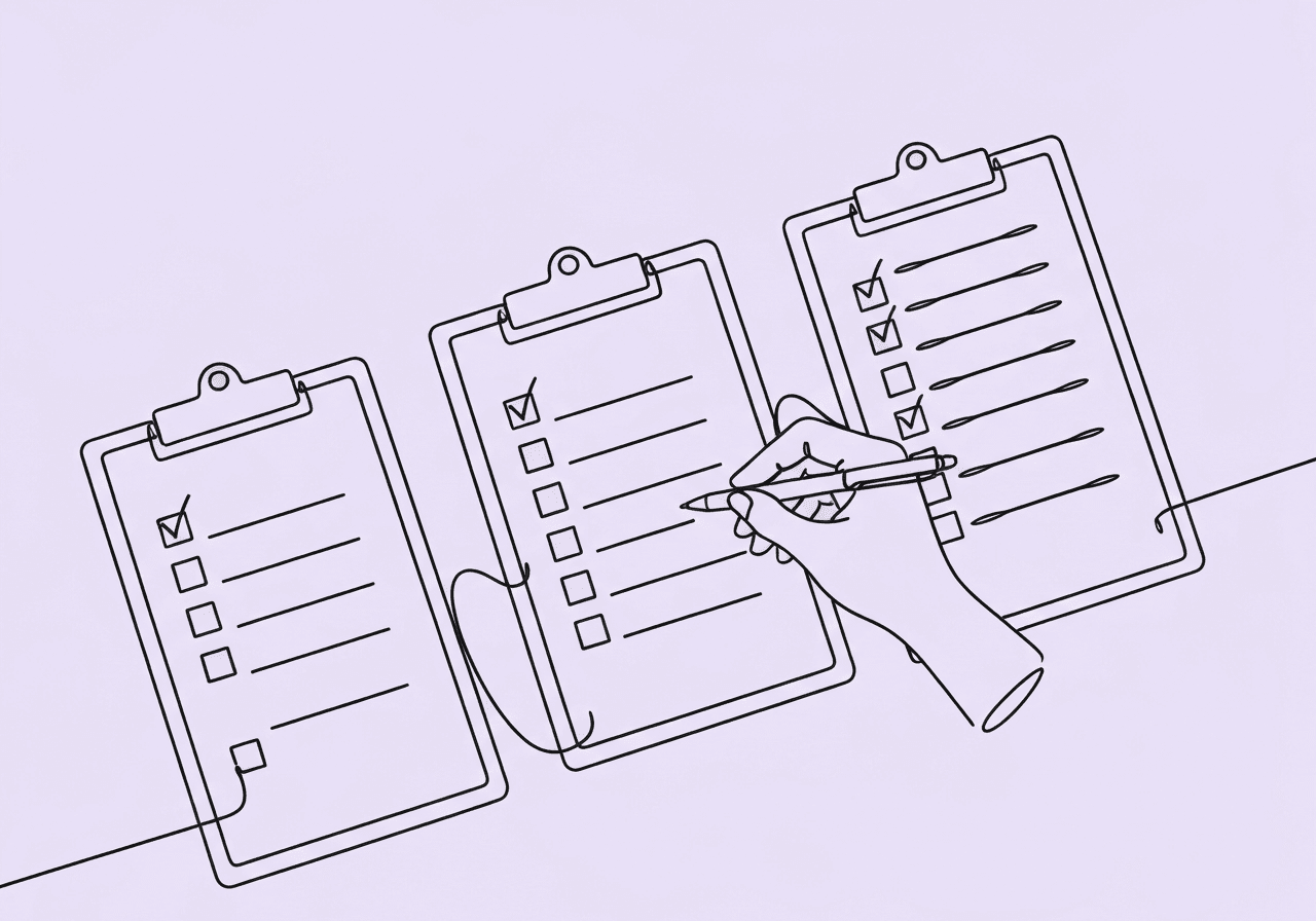 Group Contingency Fidelity Documentation for BCBAs Minimalist line art of interconnected clipboards with checklists and a BCBA hand, illustrating group contingency fidelity documentation for BCBA compliance in a visually engaging way. Ideal for blog content on monitoring and documenting behavioral fidelity.