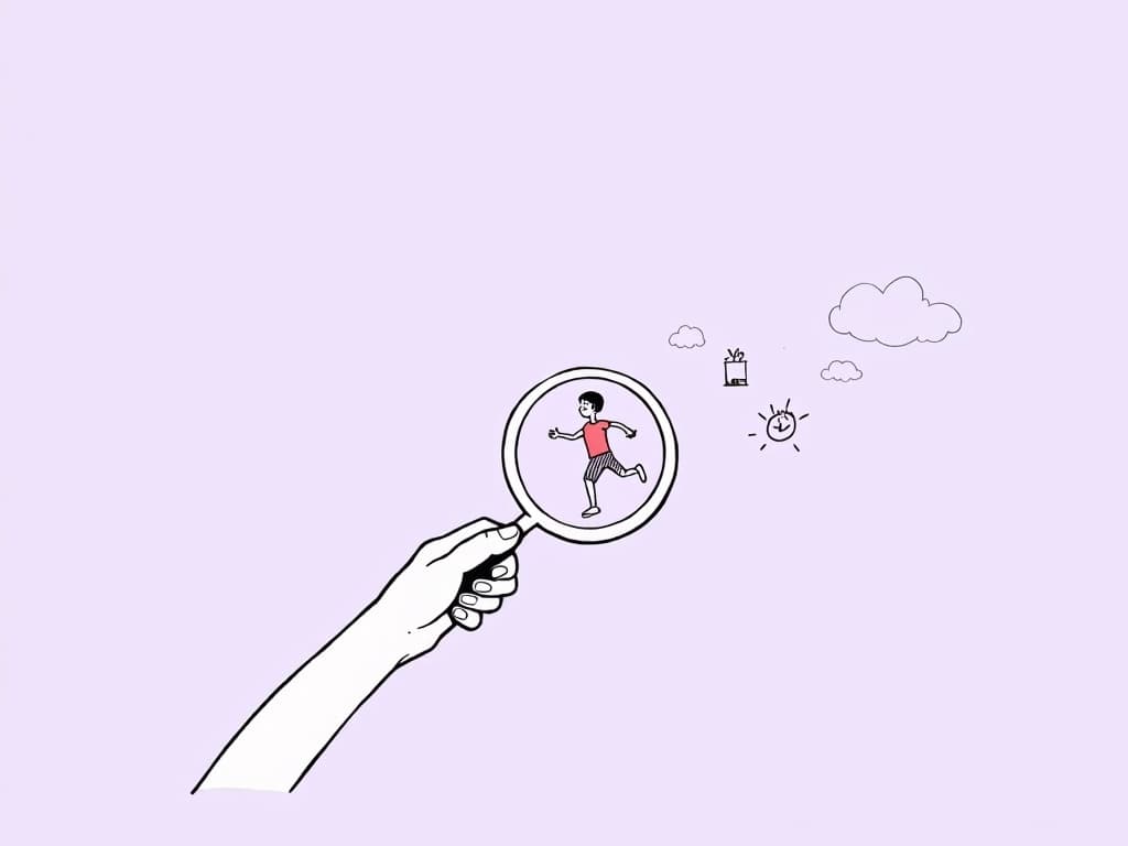Master RBT A-6: Observable Measurable Terms Guide Minimalist line art shows a single open eye closely observing an hourglass, visually expressing RBT Task List A-6 observable measurable terms. The image symbolizes the need for objective, measurable behavioral descriptions in ABA practice.