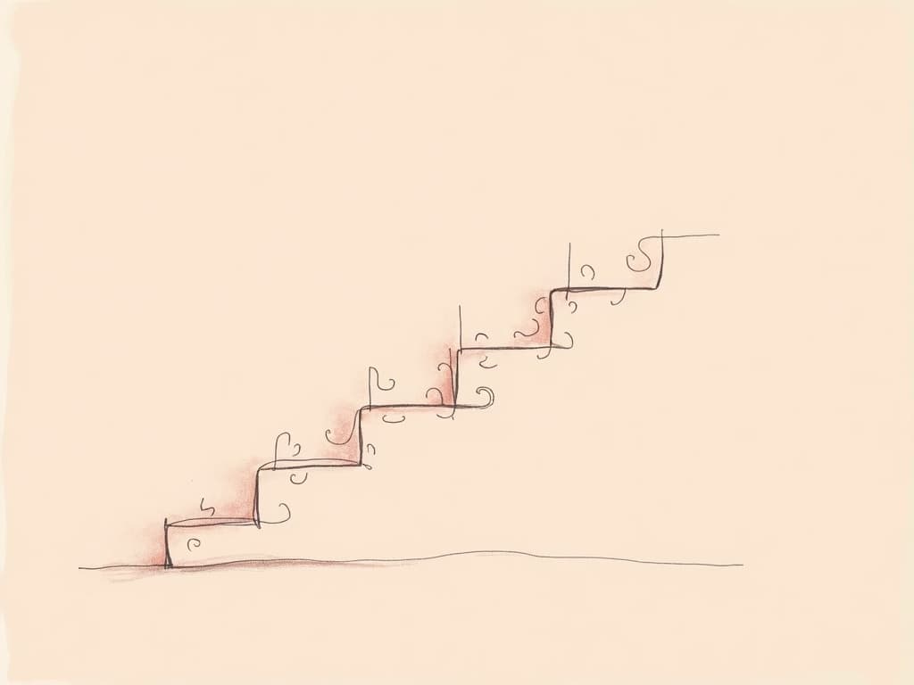 Master RBT C-01: Skill Acquisition Plan Components Minimalist line art of a hand stacking building blocks, representing the structured process of RBT Task List C-01 skill acquisition plan components and stepwise learning in ABA therapy.