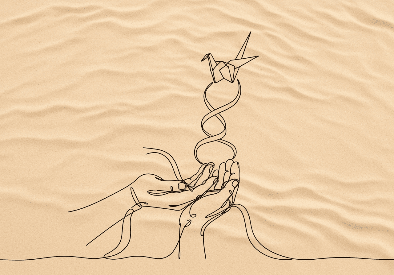 RBT Behavior Reduction Exam Guide: Section D Mastery Minimalist line drawing for an RBT behavior reduction exam post, featuring cupped hands gently lifting a paper crane upward, symbolizing supportive and ethical behavior intervention strategies in applied behavior analysis.