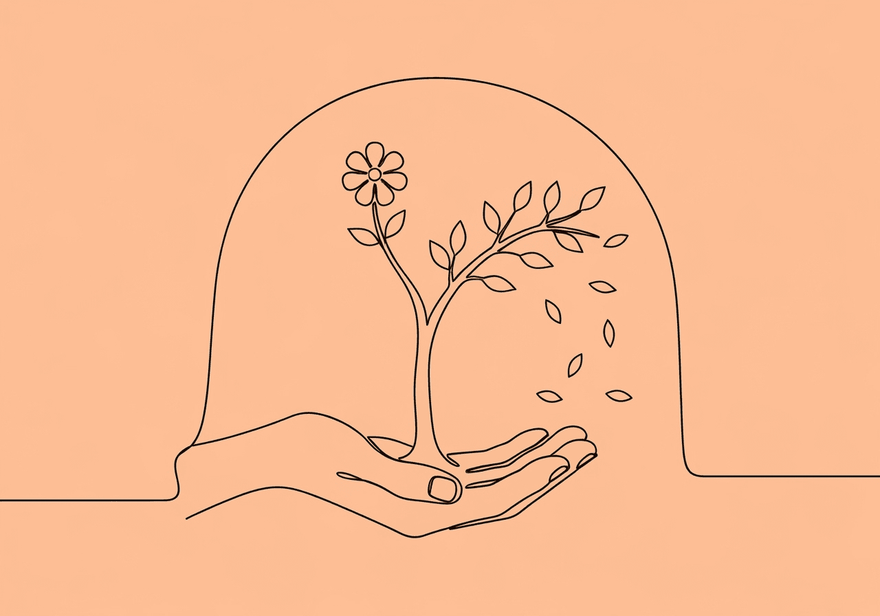 RBT D-4 Exam Guide: Differential Reinforcement Procedures Minimalist line art illustrating RBT Task List D-4 differential reinforcement procedures—an open hand nurturing a sapling with two diverging branches, representing the guidance and reinforcement of positive behaviors while discouraging problem behaviors, echoing the article’s core concepts.