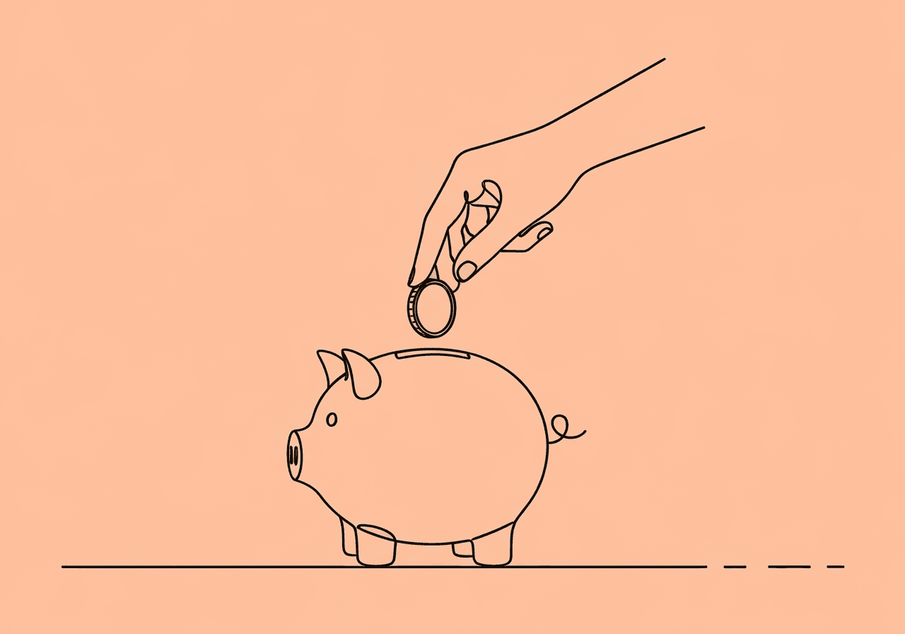 Response Cost Definition ABA: Ethical Guide Minimalist line art of a hand removing a coin from a piggy bank, visually illustrating the ABA Response Cost definition by showing the removal of a valued item as a consequence. Relevant for ethical and practical guidance in ABA documentation.