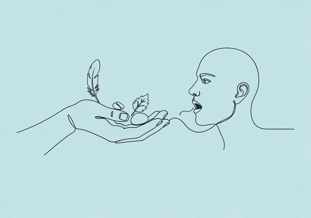 Topography vs Function of Behavior: Key Differences Minimalist line art illustration for 'Topography vs Function of Behavior' shows a hand gently holding various objects, which transition into a speaking human face, symbolizing visible actions versus underlying motivation as explained in ABA principles.